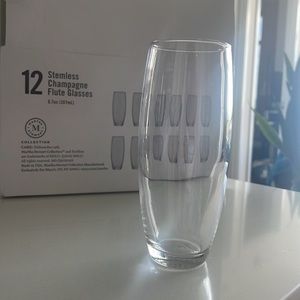 12 Stemless Champagne Flute Glasses